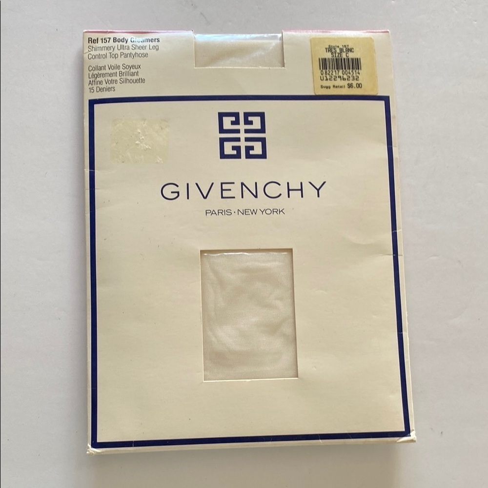 Givenchy Sheer White vintage Tights new size C shimmery body gleamers ivory